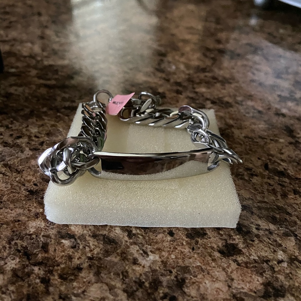 Stainless Steel Link Bracelet ID for men